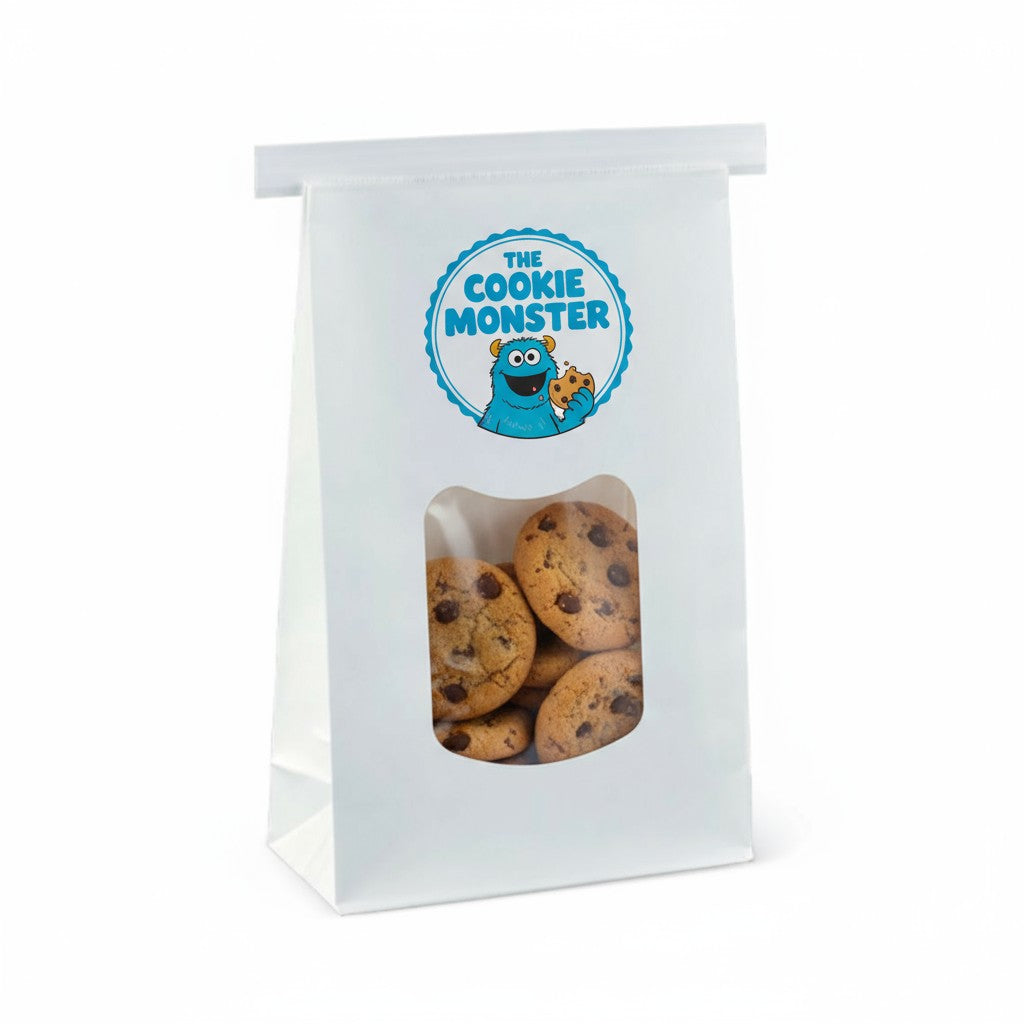 White Tin Tie Bag with Window